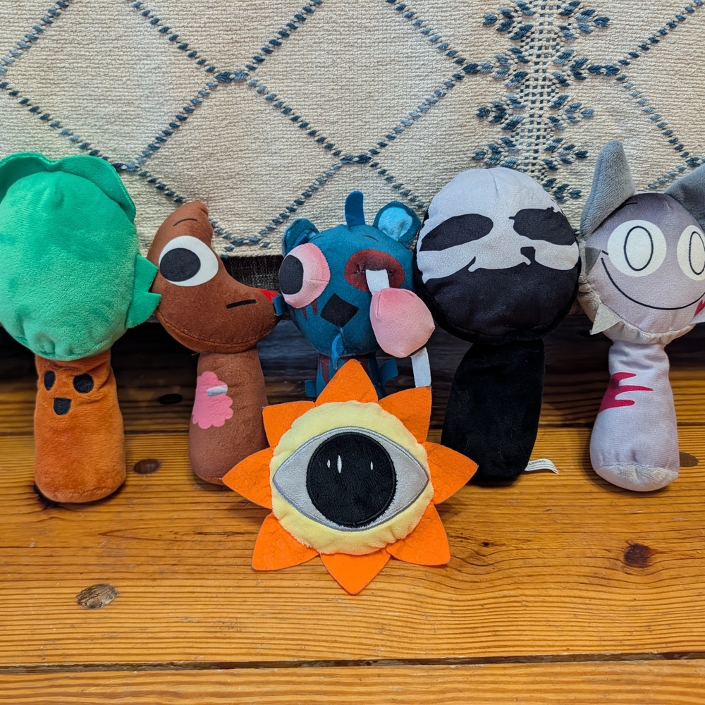 Sprunki Incredibox Game Plush Stuffed Toy Lot Of 6 *Music Horror Game* Scratch